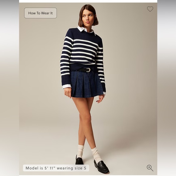 J. Crew Sweaters - J.Crew NWT Heritage cotton roll neck sweater in stripe navy season 24